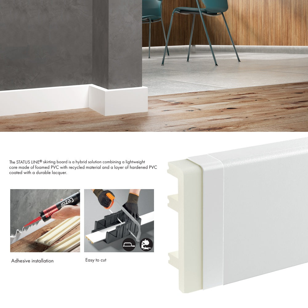 Status Line Plastic Skirting Board - Water Resistant Skirting 2.2m