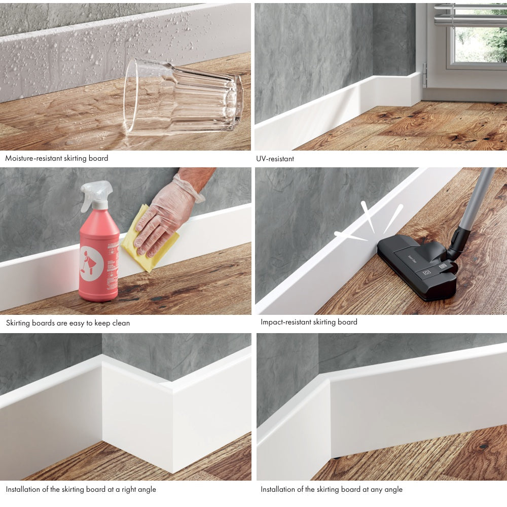 Status Line Plastic Skirting Board - Water Resistant Skirting 2.2m