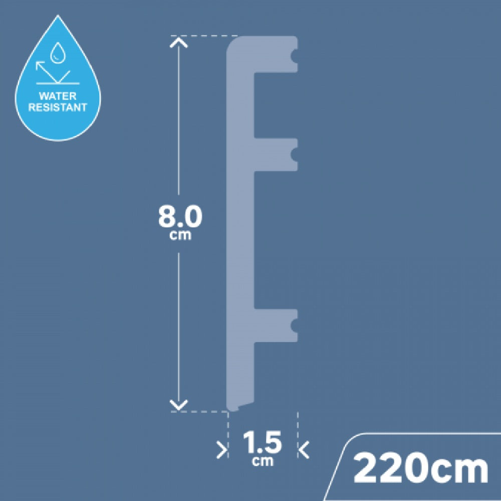 Status Line Plastic Skirting Board - Water Resistant Skirting 2.2m