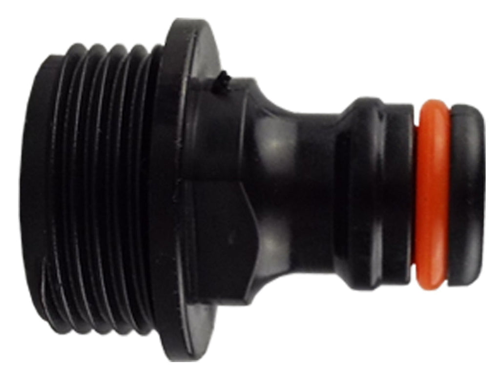 IBC 2” S60X6 Cap with Elbow Fitting, Large Plastic Valve and Male Quick Connector