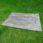 Grey S-Grade Tarpaulin with 10m of 6mm Bungee Rope and 10 x Screw Type Tarp Clips
