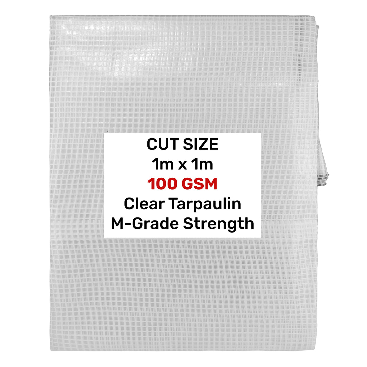Clear M-Grade Tarpaulin 1m x 1m