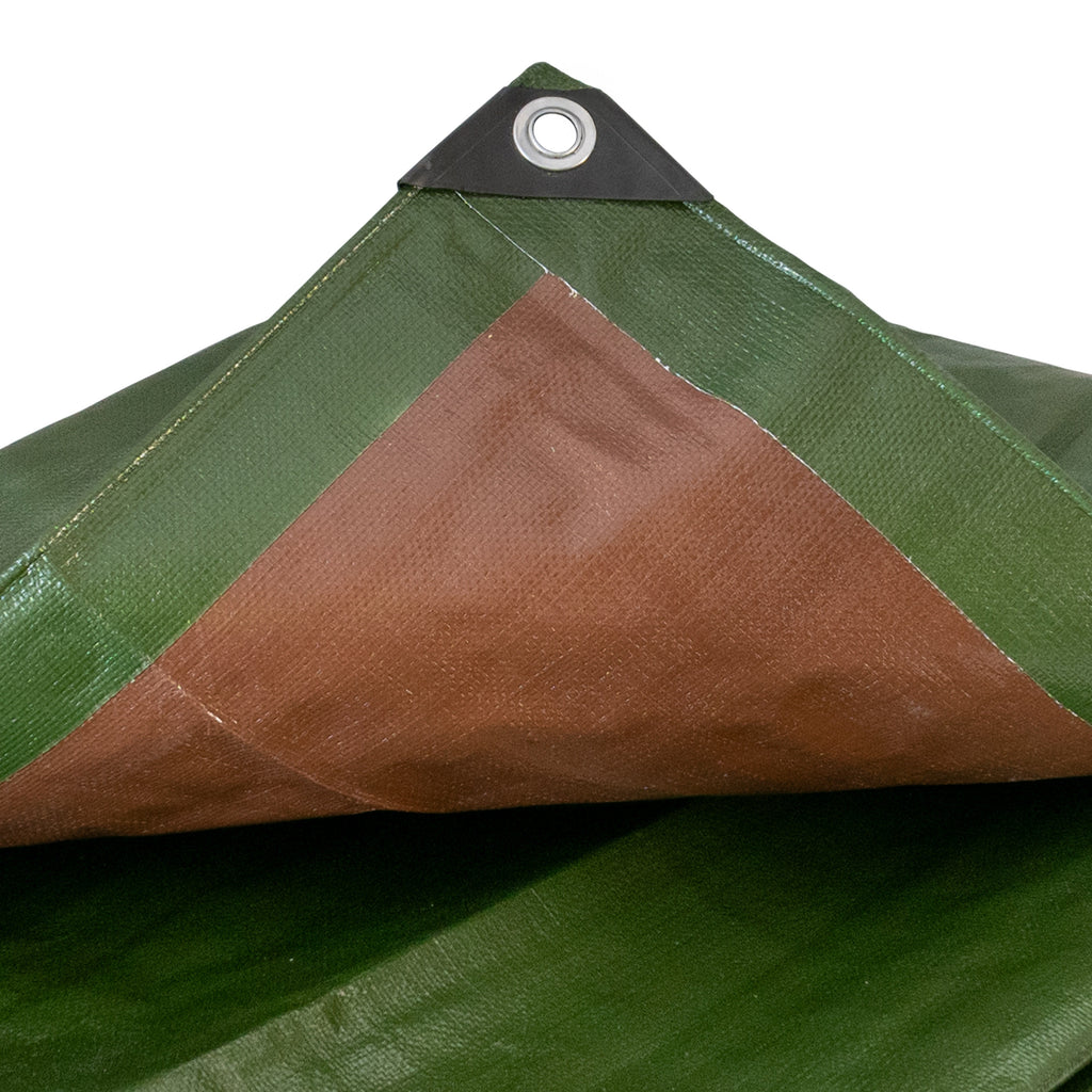 Green/Brown L-Grade Tarpaulin 3m x 4m