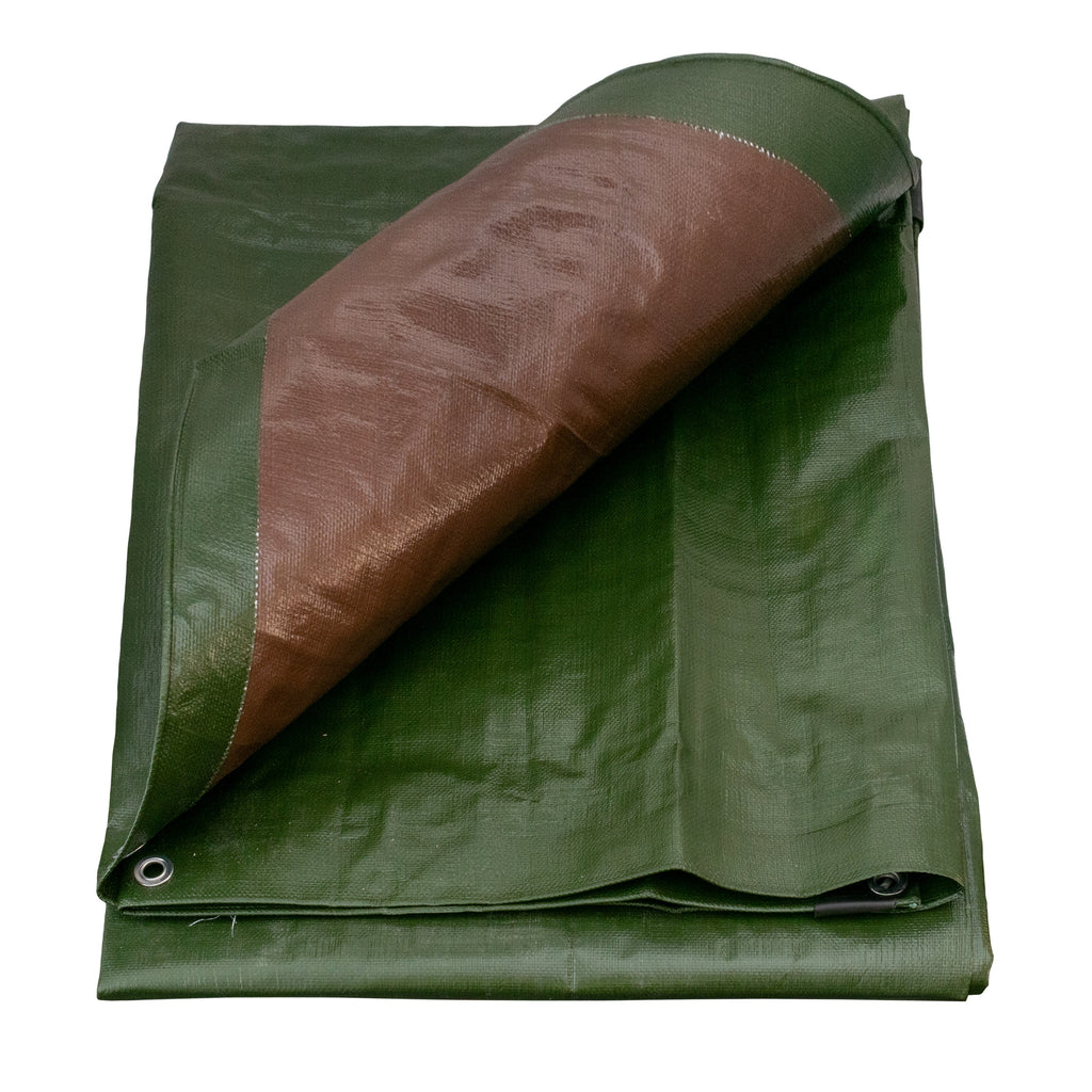 Green/Brown L-Grade Tarpaulin 8m x 10m