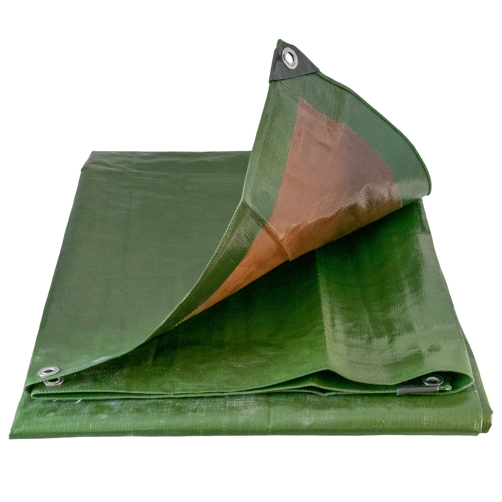 Green/Brown L-Grade Tarpaulin 1m x 1m