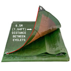 Green/Brown L-Grade Tarpaulin 2m x 4m