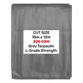 Grey L-Grade Tarpaulin 10m x 12m