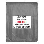 Grey L-Grade Tarpaulin 8m x 10m