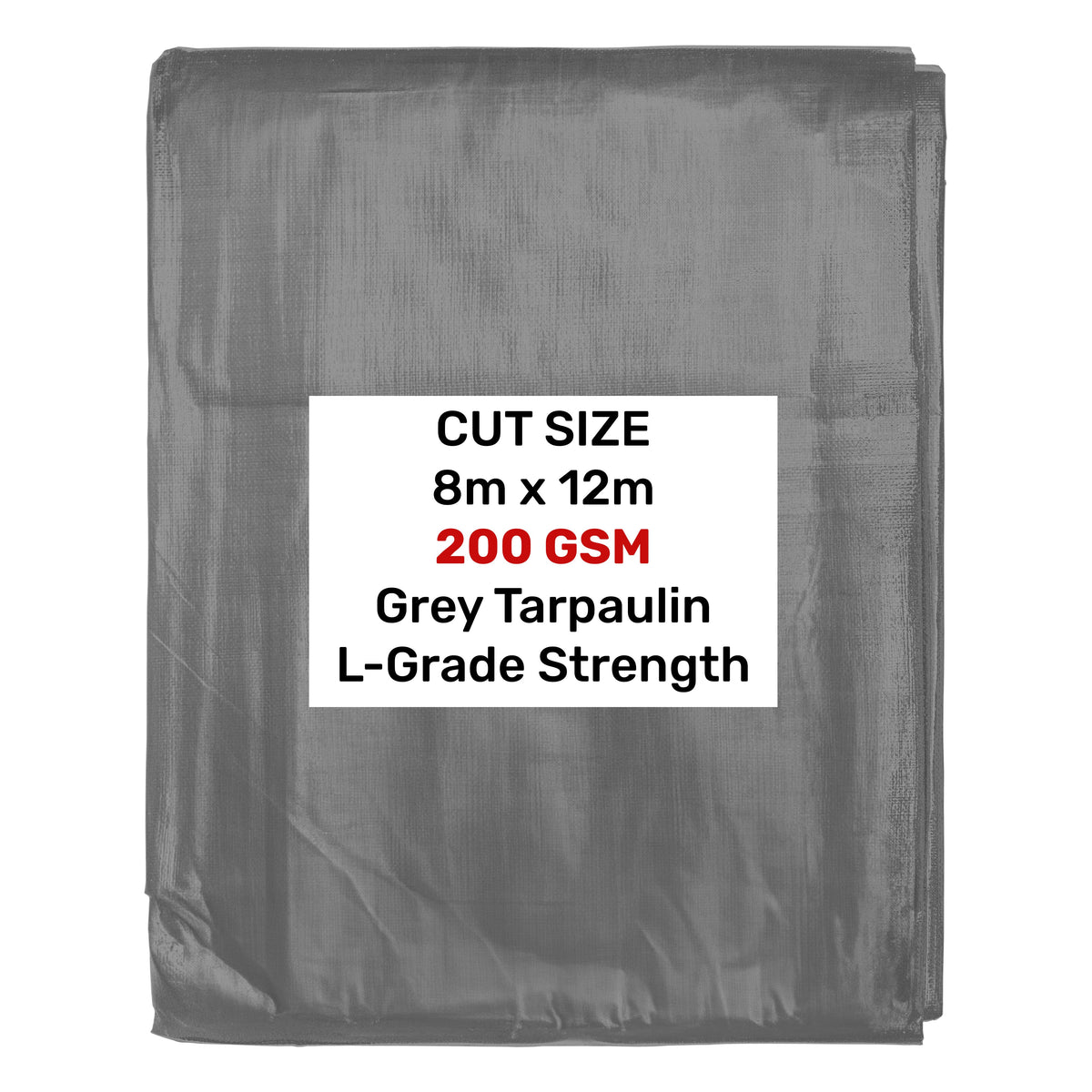 Grey L-Grade Tarpaulin 8m x 12m