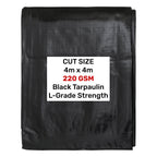 Black/Silver L-Grade Tarpaulin 4m x 4m
