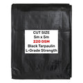 Black/Silver L-Grade Tarpaulin 5m x 5m