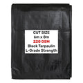 Black/Silver L-Grade Tarpaulin 6m x 8m