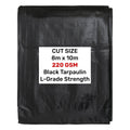 Black/Silver L-Grade Tarpaulin 8m x 10m
