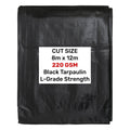 Black/Silver L-Grade Tarpaulin 8m x 12m