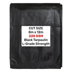 Black/Silver L-Grade Tarpaulin 8m x 12m