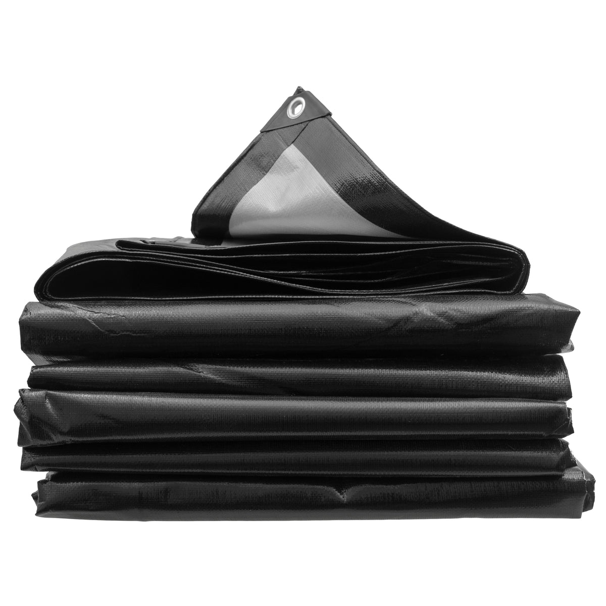 Black/Silver L-Grade Tarpaulin 4m x 4m