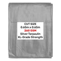 Silver XL-Grade Tarpaulin 0.65m x 0.65m