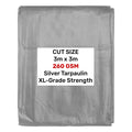 Silver XL-Grade Tarpaulin 3m x 3m