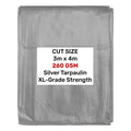 Silver XL-Grade Tarpaulin 3m x 4m