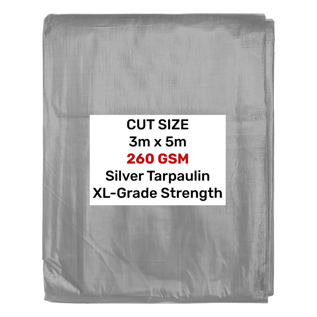 Silver XL-Grade Tarpaulin 3m x 5m