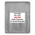 Silver XL-Grade Tarpaulin 4m x 5m