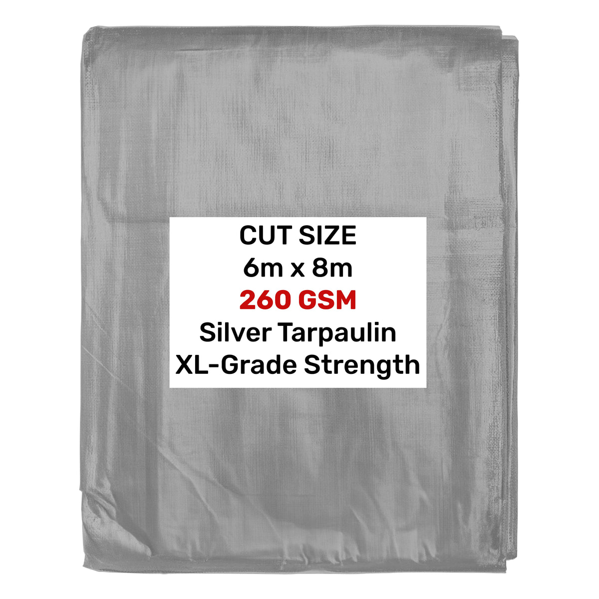 Silver XL-Grade Tarpaulin 6m x 8m