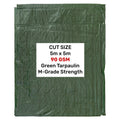 Green M-Grade Tarpaulin 5m x 5m