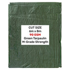 Green M-Grade Tarpaulin 6m x 8m