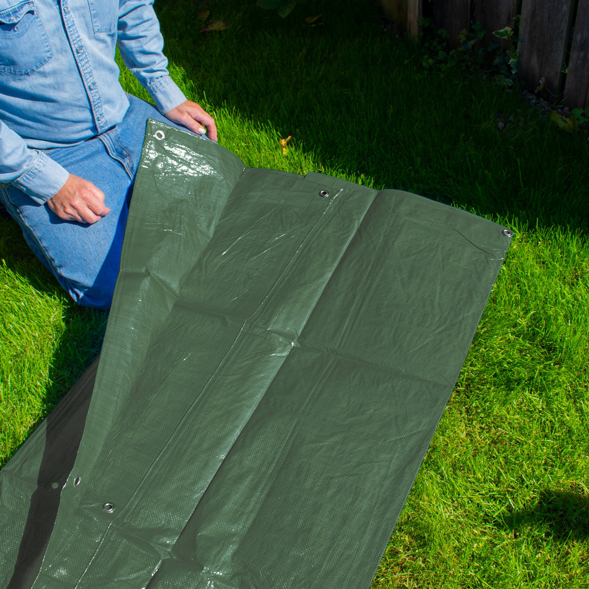Green M-Grade Tarpaulin 3m x 5m