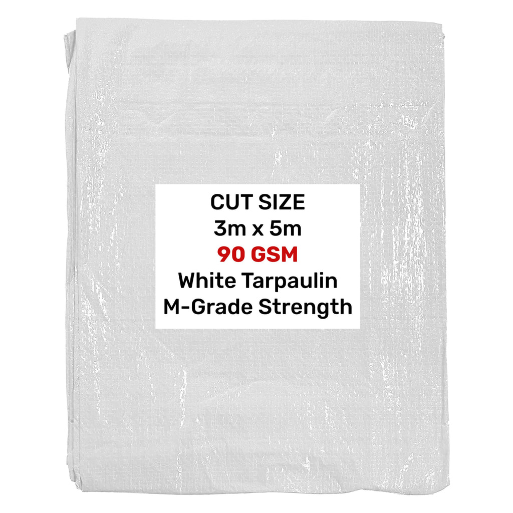 White M-Grade Tarpaulin 3m x 5m