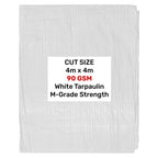 White M-Grade Tarpaulin 4m x 4m