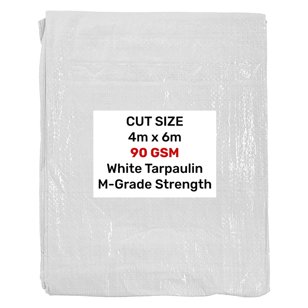 White M-Grade Tarpaulin 4m x 6m