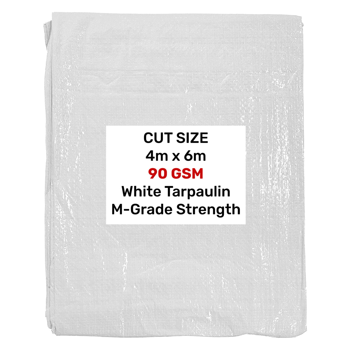 White M-Grade Tarpaulin 4m x 6m