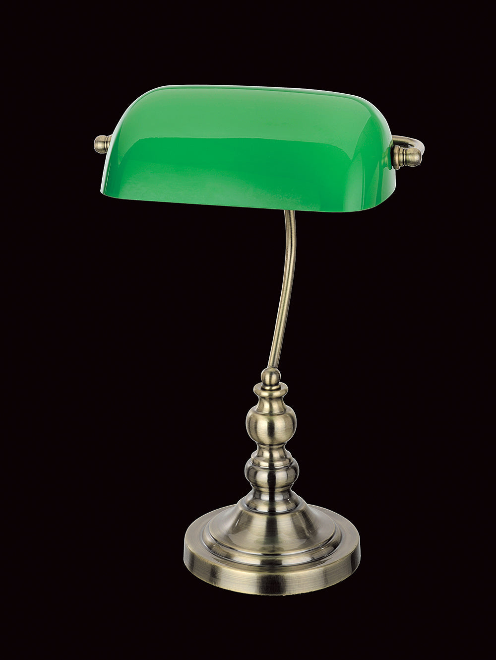 Elegant Bronze Banker's Desk Lamp, 1 Bulb, 26cm Diameter