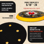 5" DA Sander & Polisher Backing Plate Pad, Hook & Loop, 6 Hole Pattern Dustless - Dual-Action Random Orbital Sanding, Auto Wood Sandpaper