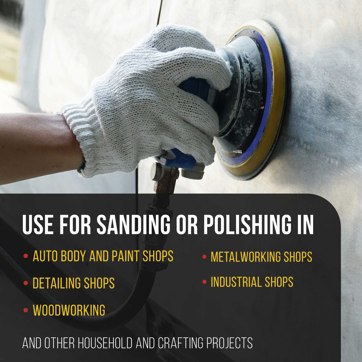 6" Hook & Loop DA Sander & Polisher Backing Plate Pad, 6 Hole Pattern Dustless - Dual-Action Random Orbital Sanding Pad, Low Profile Edge