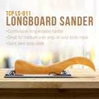 Wooden Handle Longboard Sander 10.75" Long - Block Sander, Auto Body Sanding Blocks, Straight Line Sanding Block Automotive & Woodworking