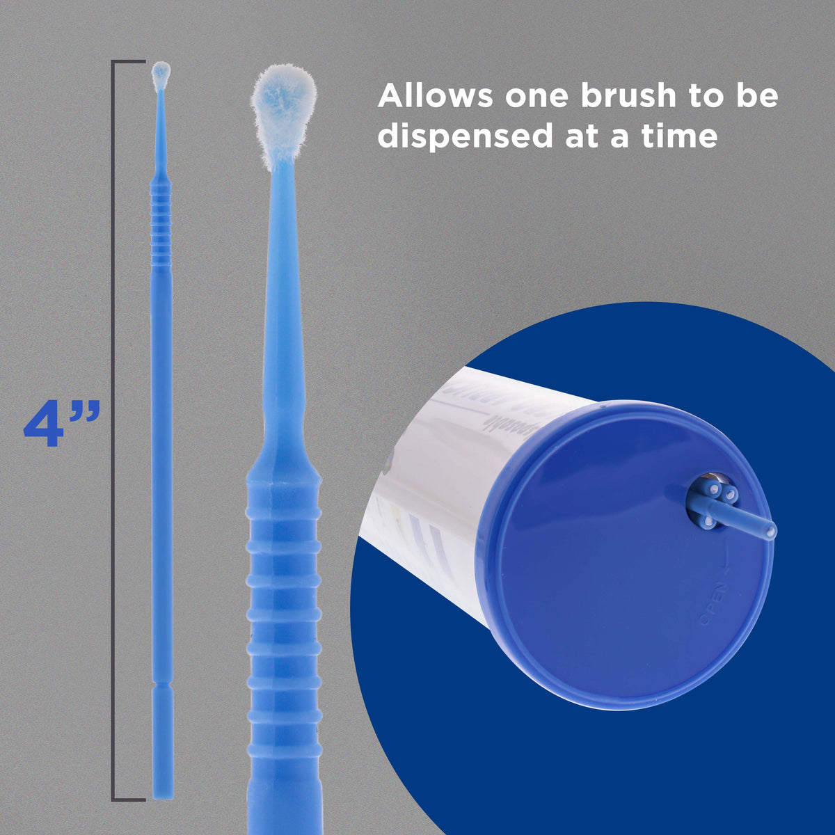 Eyelash Extension Micro Brushes, 100 Medium 2.0 mm Tip Size Blue Disposable Brush Applicators - Apply Makeup, Paint Touch Up