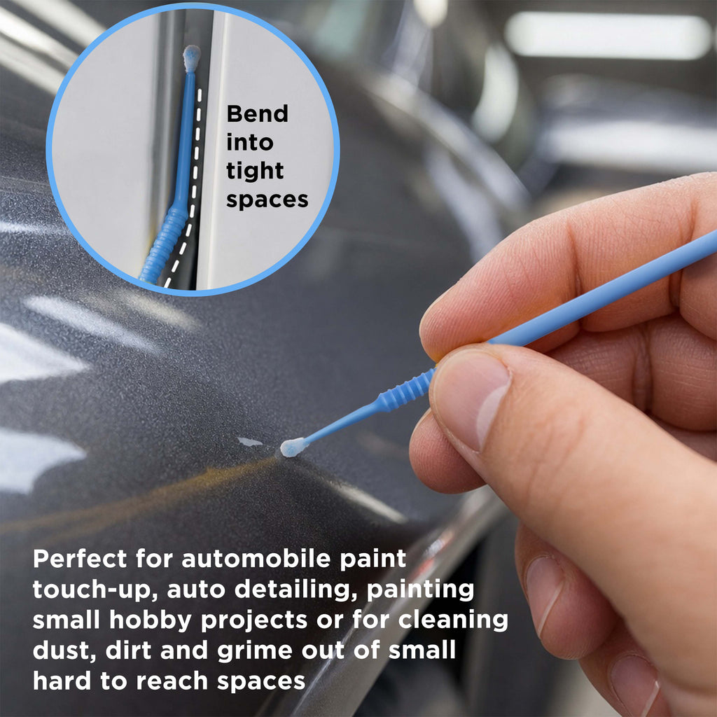Eyelash Extension Micro Brushes, 100 Medium 2.0 mm Tip Size Blue Disposable Brush Applicators - Apply Makeup, Paint Touch Up