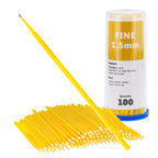 Paint Touch Up Micro Brushes, 100 Fine 1.5 mm Tip Size Yellow Brush Applicators - Auto Body Shop, Auto Car Detailing, Hobby