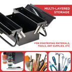 Metal Folding Storage Box - Toolbox, Storing Auto & Household Tools, Auto Body Tools, Pinstriping Supplies, Tackle, Organizer Compartments