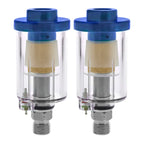 Mini In-Line Air Filter (2 Pack) - Water & Oil Separator with Drain Valve - Water Trap, Air Dryer, Removes Moisture, Dirt - Use on Compressor Hose