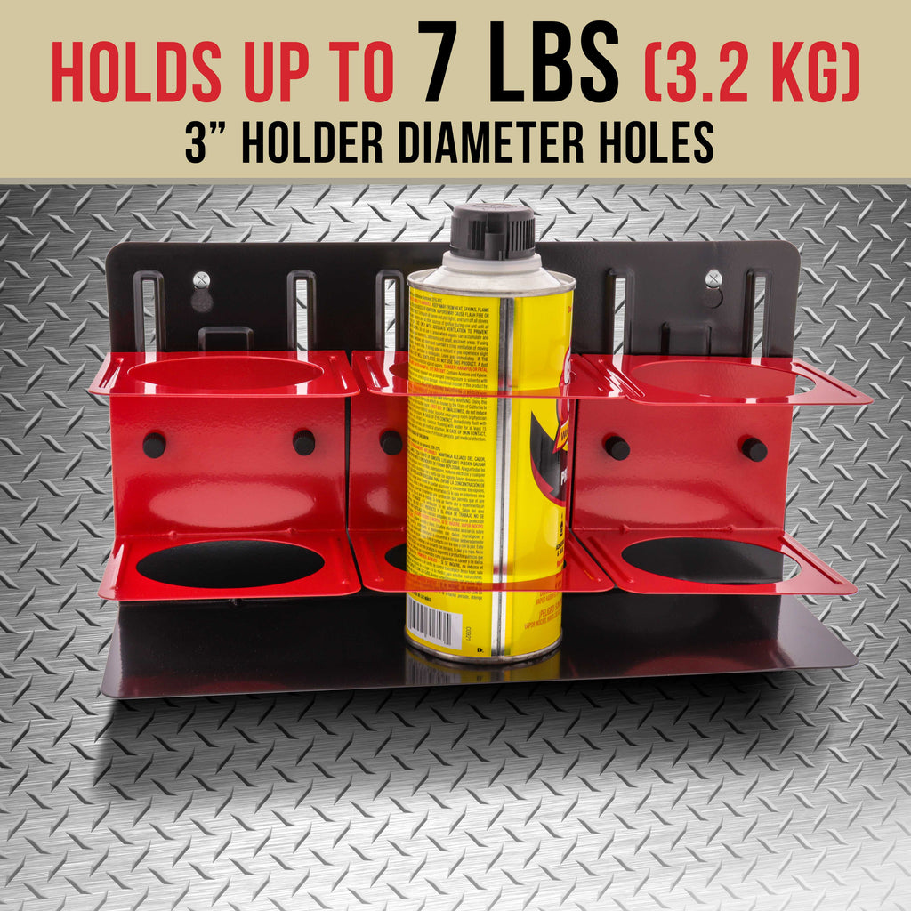 Magnetic Spray Can Holder Wall Mount, 3 Aerosol Cans Holder, Spray Can Organizer, Magnetic Bottle Shelf for Home Workspace and Garage