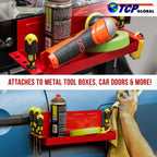 12" Magnetic Tool Shelf - Toolbox & Cabinet Organizer - Magnetic Tray for Shop, Garage, Workshop - Metal Surface Mount, Tool Box Accessories for