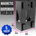 Glove Holder for Wall Mount (Pack of 6), Glove Dispenser, Tissue Box Holder for Wall Mount, Magnetic Latex Gloves Dispenser