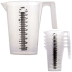 1 Liter (1000ml) Plastic Graduated Measuring and Mixing Pitcher (Pack of 6), Quart 32oz - Pouring Cups, Measure & Mix Paint, Resin, Cooking