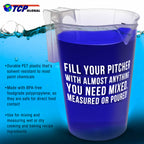 2 Liter (2000ml) Plastic Graduated Measuring and Mixing Pitcher (Pack of 4), 2 Quarts 64oz, Pouring Cup, Measure & Mix Paint Resin, Cooking