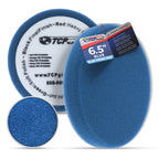 6.5" Blue Flat Light Cut DA Grip Foam Polish Pad - Hook & Loop Buffer Pads - Car Buffing Pads for Paint Correction, Detailing
