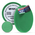 6.5" Green Flat Light Cut DA Grip Soft Foam Polish Pad - Hook & Loop Buffer Pads - Car Buffing Pads for Paint Correction, Detailing