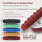 6.5" Red Waffle Foam Buffing Pad Hook and Loop Backing - Heavy Cut Pad for Polishing, Automotive, Marine, Truck, RV & Compound Cutting, Car Polishing